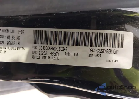 2016 Chrysler 200 Limited z USA, uszkodzony, nr VIN 1C3CCCAB5GN169342